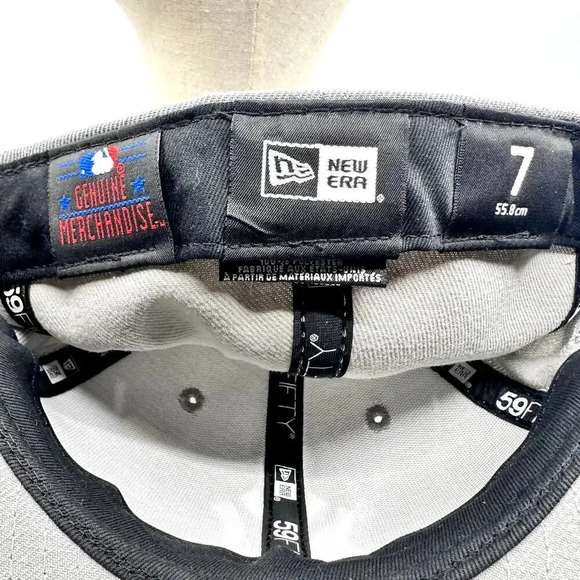New Era Men's Hat New York Yankees 59Fifty MLB Flat Bill Fitted Gray Size 7 - Picture 5 of 6